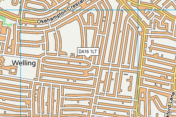 DA16 1LT map - OS VectorMap District (Ordnance Survey)