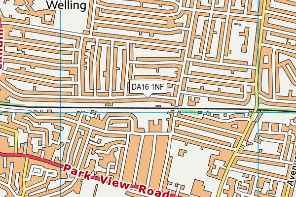 DA16 1NF map - OS VectorMap District (Ordnance Survey)