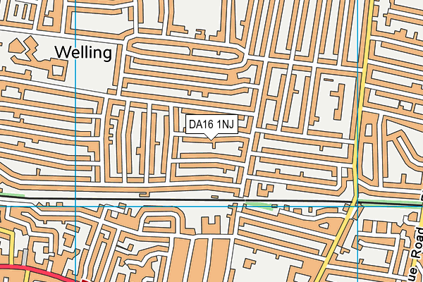DA16 1NJ map - OS VectorMap District (Ordnance Survey)
