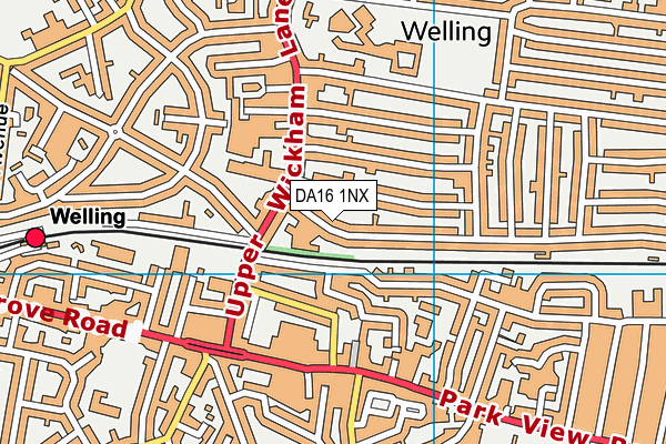 DA16 1NX map - OS VectorMap District (Ordnance Survey)