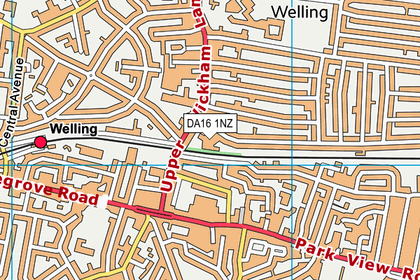 DA16 1NZ map - OS VectorMap District (Ordnance Survey)