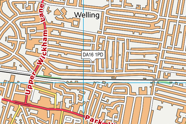 DA16 1PD map - OS VectorMap District (Ordnance Survey)