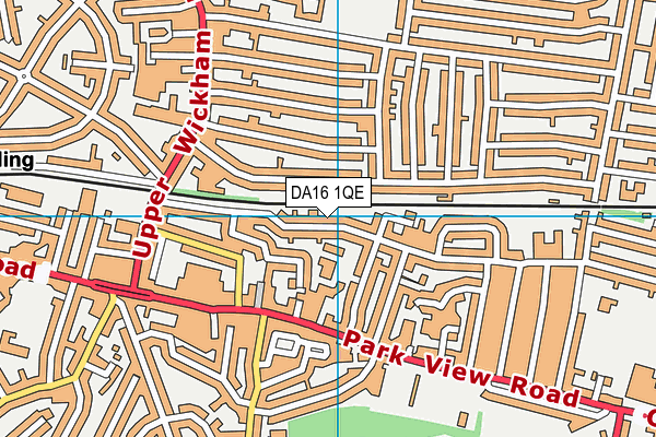 DA16 1QE map - OS VectorMap District (Ordnance Survey)