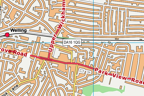 DA16 1QG map - OS VectorMap District (Ordnance Survey)