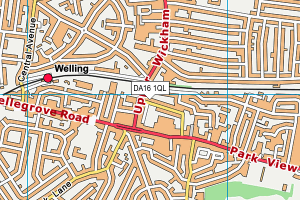 DA16 1QL map - OS VectorMap District (Ordnance Survey)