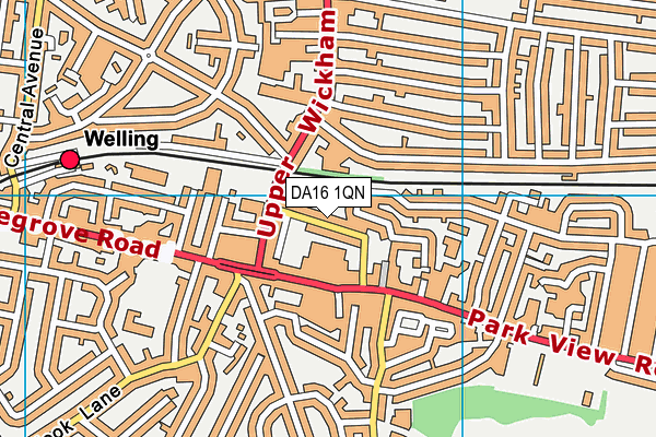 DA16 1QN map - OS VectorMap District (Ordnance Survey)