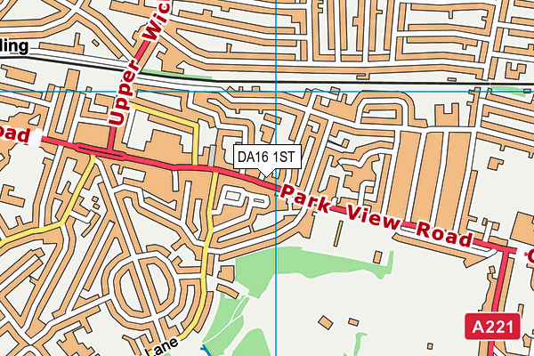 DA16 1ST map - OS VectorMap District (Ordnance Survey)