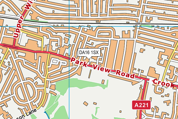 DA16 1SX map - OS VectorMap District (Ordnance Survey)