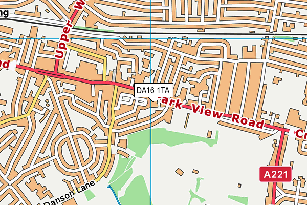 DA16 1TA map - OS VectorMap District (Ordnance Survey)