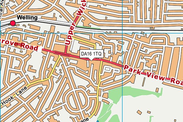 DA16 1TQ map - OS VectorMap District (Ordnance Survey)