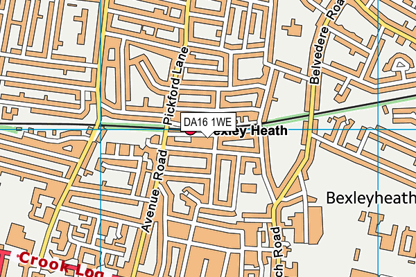 DA16 1WE map - OS VectorMap District (Ordnance Survey)