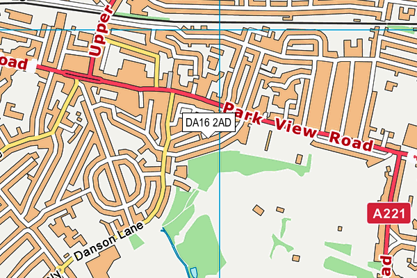 DA16 2AD map - OS VectorMap District (Ordnance Survey)