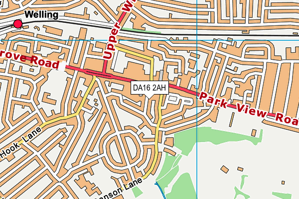 DA16 2AH map - OS VectorMap District (Ordnance Survey)