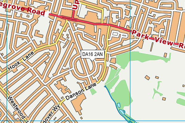 DA16 2AN map - OS VectorMap District (Ordnance Survey)