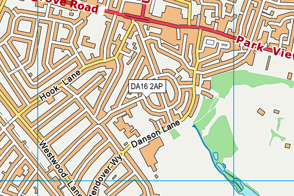 DA16 2AP map - OS VectorMap District (Ordnance Survey)