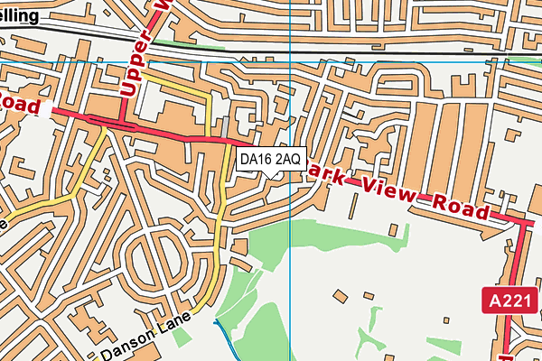DA16 2AQ map - OS VectorMap District (Ordnance Survey)