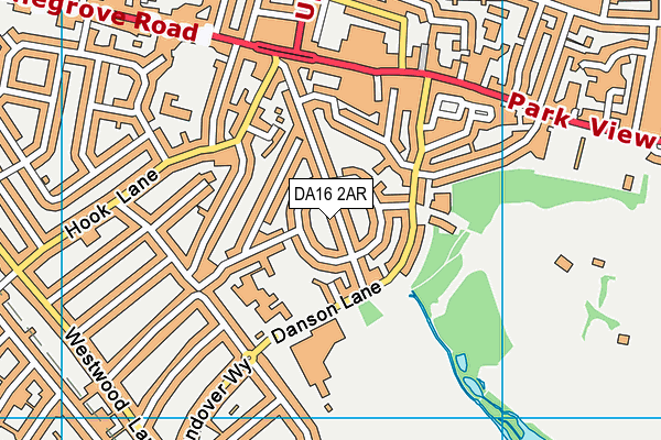 DA16 2AR map - OS VectorMap District (Ordnance Survey)