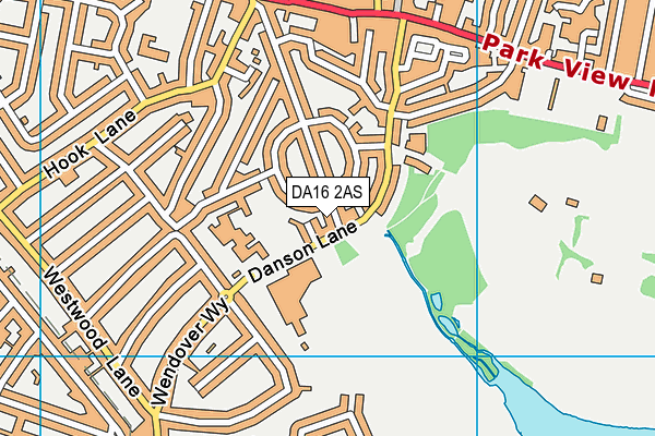 DA16 2AS map - OS VectorMap District (Ordnance Survey)