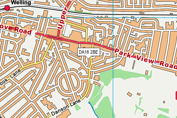 DA16 2BE map - OS VectorMap District (Ordnance Survey)