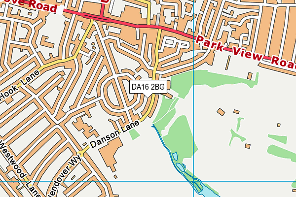 DA16 2BG map - OS VectorMap District (Ordnance Survey)