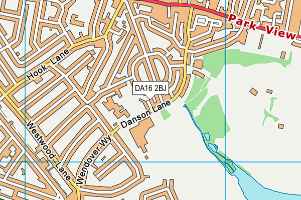 DA16 2BJ map - OS VectorMap District (Ordnance Survey)