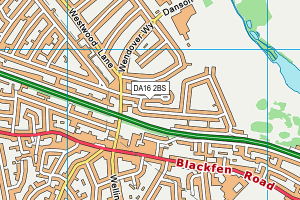 DA16 2BS map - OS VectorMap District (Ordnance Survey)