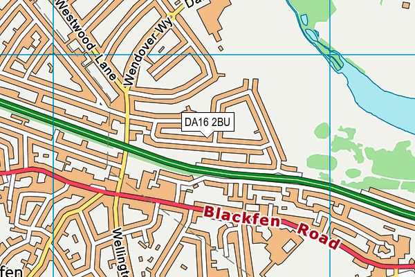 DA16 2BU map - OS VectorMap District (Ordnance Survey)