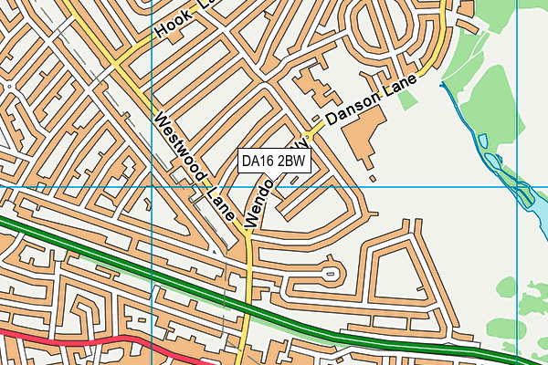 DA16 2BW map - OS VectorMap District (Ordnance Survey)