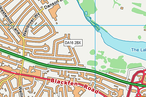 DA16 2BX map - OS VectorMap District (Ordnance Survey)