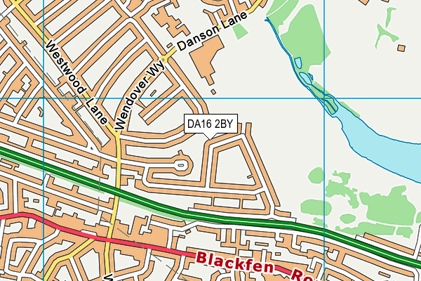 DA16 2BY map - OS VectorMap District (Ordnance Survey)