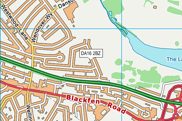 DA16 2BZ map - OS VectorMap District (Ordnance Survey)