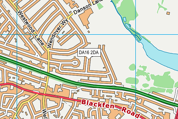 DA16 2DA map - OS VectorMap District (Ordnance Survey)
