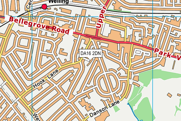 DA16 2DN map - OS VectorMap District (Ordnance Survey)