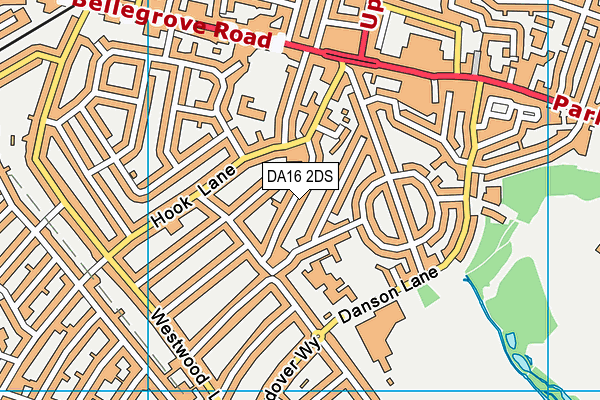 DA16 2DS map - OS VectorMap District (Ordnance Survey)