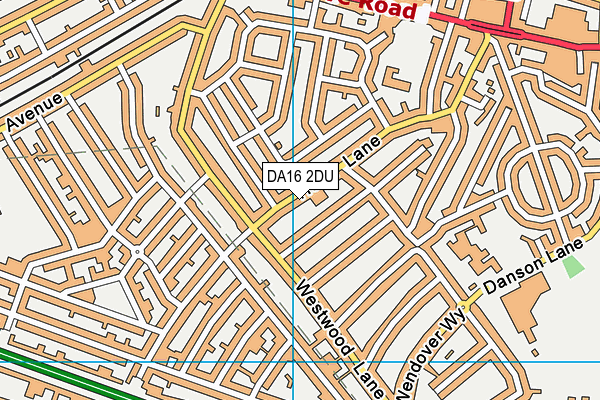 DA16 2DU map - OS VectorMap District (Ordnance Survey)