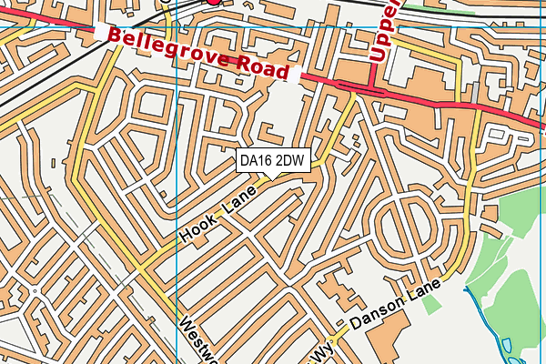 DA16 2DW map - OS VectorMap District (Ordnance Survey)