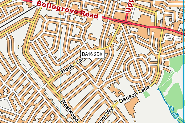 DA16 2DX map - OS VectorMap District (Ordnance Survey)
