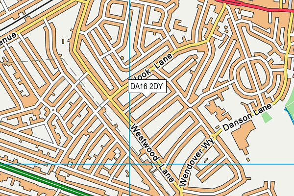 DA16 2DY map - OS VectorMap District (Ordnance Survey)