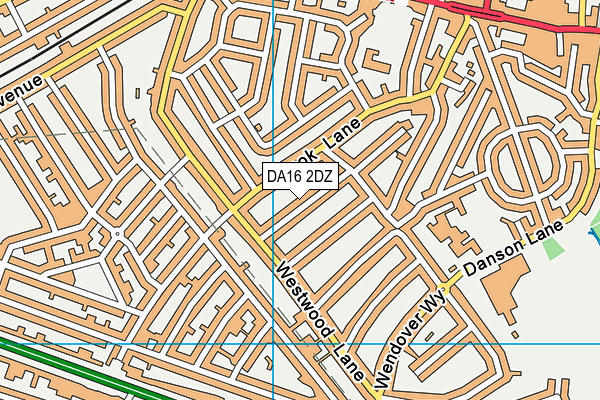 DA16 2DZ map - OS VectorMap District (Ordnance Survey)
