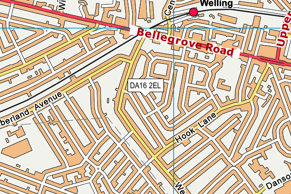 DA16 2EL map - OS VectorMap District (Ordnance Survey)