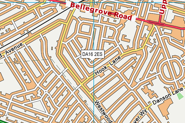 DA16 2ES map - OS VectorMap District (Ordnance Survey)