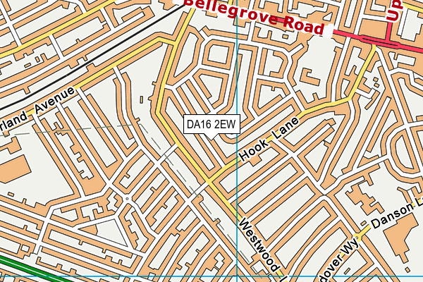 DA16 2EW map - OS VectorMap District (Ordnance Survey)