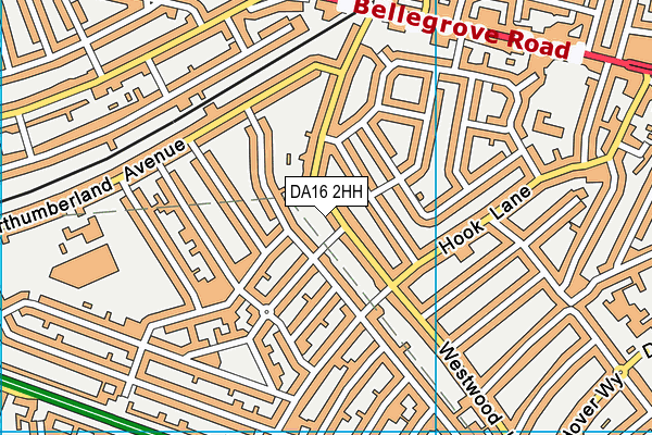 DA16 2HH map - OS VectorMap District (Ordnance Survey)