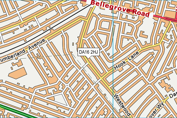 DA16 2HJ map - OS VectorMap District (Ordnance Survey)