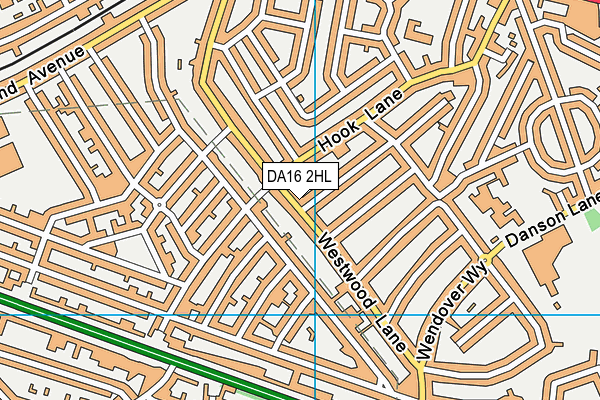 DA16 2HL map - OS VectorMap District (Ordnance Survey)
