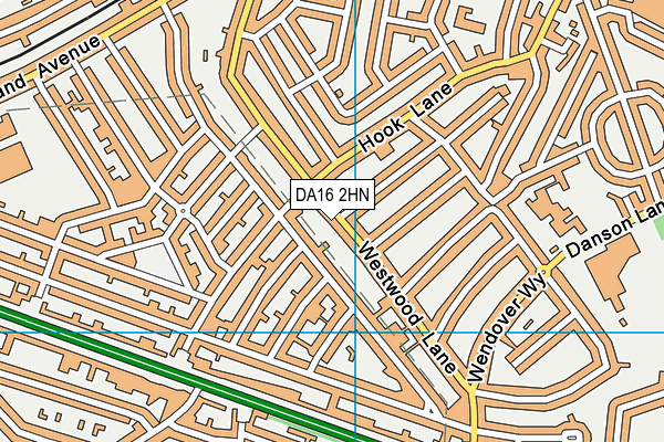 DA16 2HN map - OS VectorMap District (Ordnance Survey)