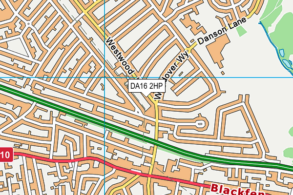 DA16 2HP map - OS VectorMap District (Ordnance Survey)