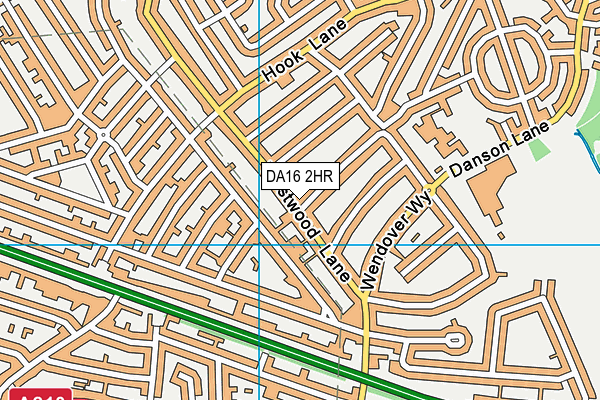 DA16 2HR map - OS VectorMap District (Ordnance Survey)
