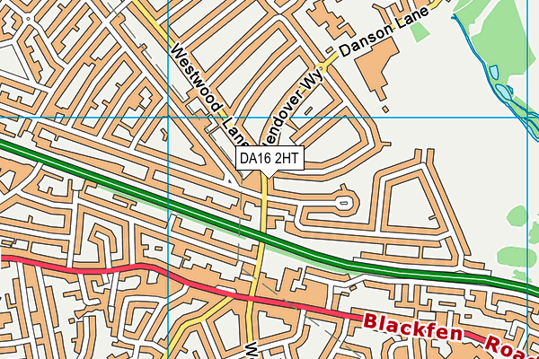 DA16 2HT map - OS VectorMap District (Ordnance Survey)