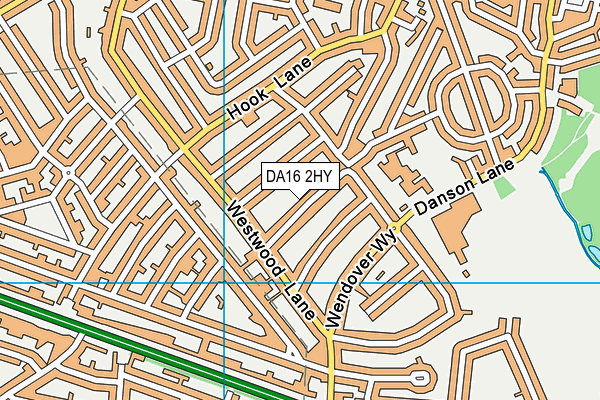DA16 2HY map - OS VectorMap District (Ordnance Survey)